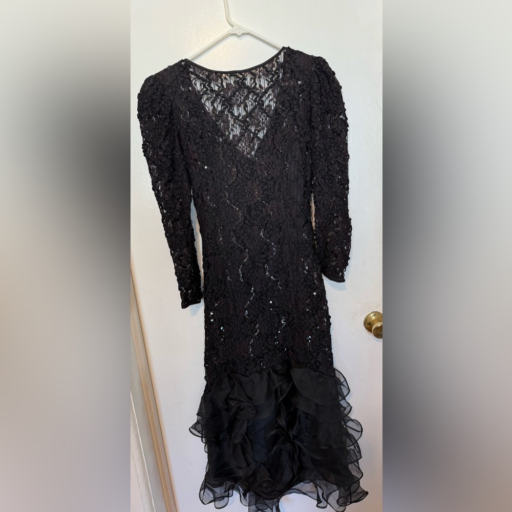 Vintage Elegant Black Lace Dress